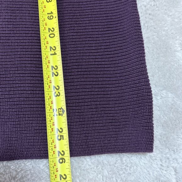 Lands’ End Ribbed Mock-Neck Dolman Pullover Sweater Plum Burgundy Womens L 14-16 - Picture 6 of 8